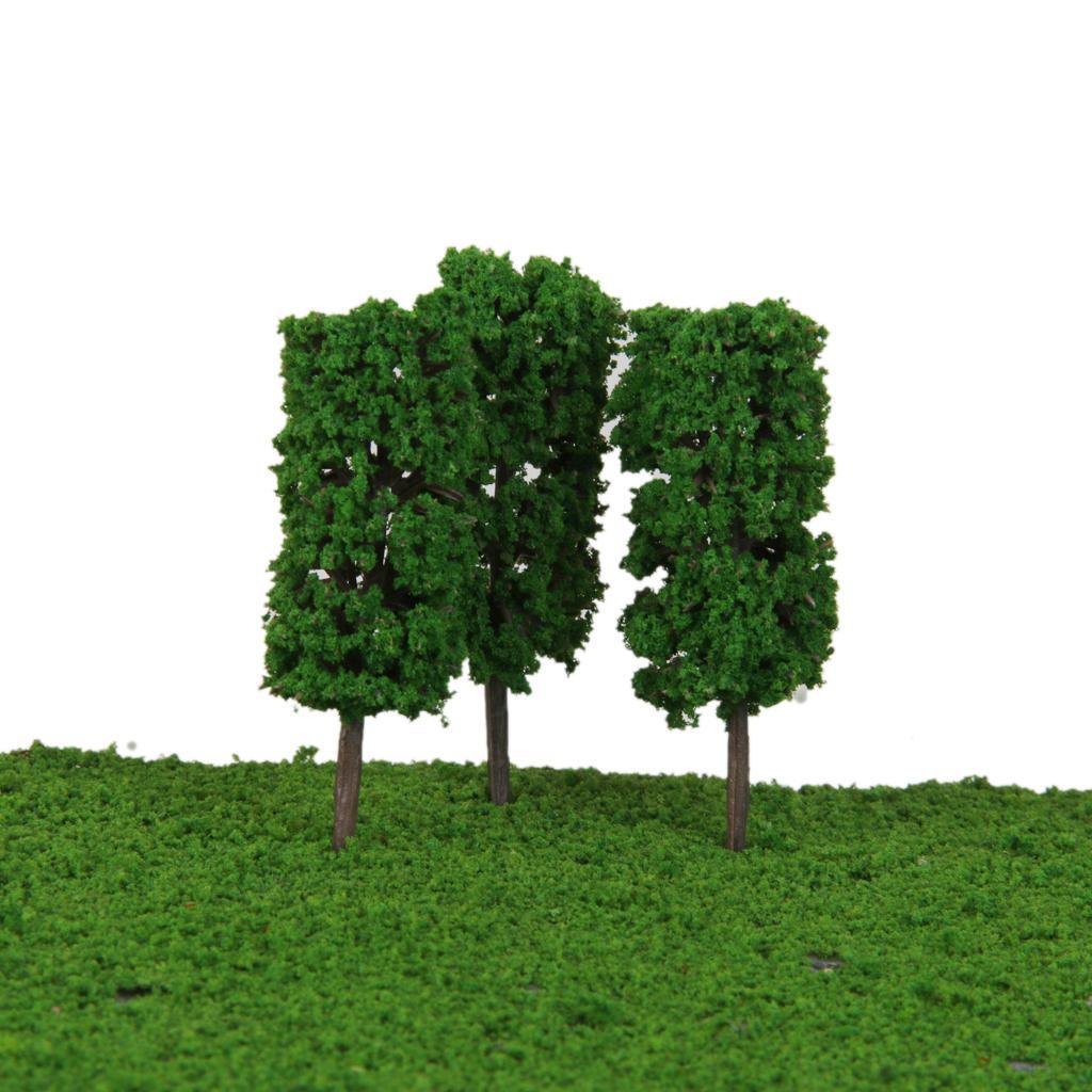 50pcs Light Green Cyclinder Tree Model Train Layout Park Scenery 1:300