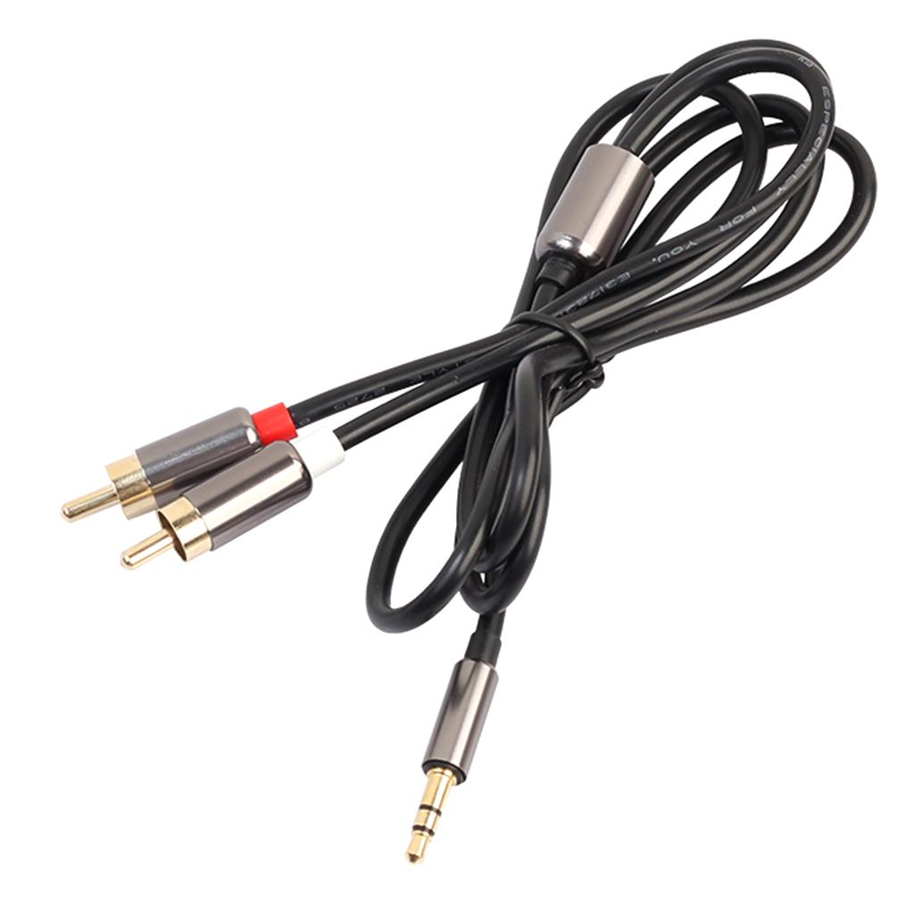 3.3FT Aux Audio 3.5mm Stereo Male to 2 RCA Y Cable Double-Shielde For Phone iPod MP3 Tablet Hi-Fi Black
