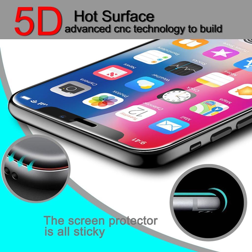 5D Full Curved Tempered Glass Screen Protector for iPhone X(Front+Back) Black