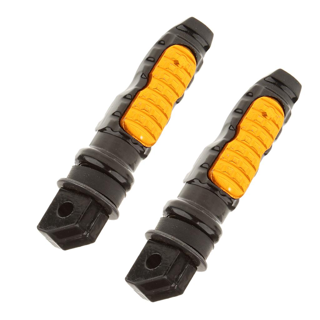 1 Pair Universal Rear Passenger Foot Pegs Pedal 8mm Hole for BMW Honda Gold