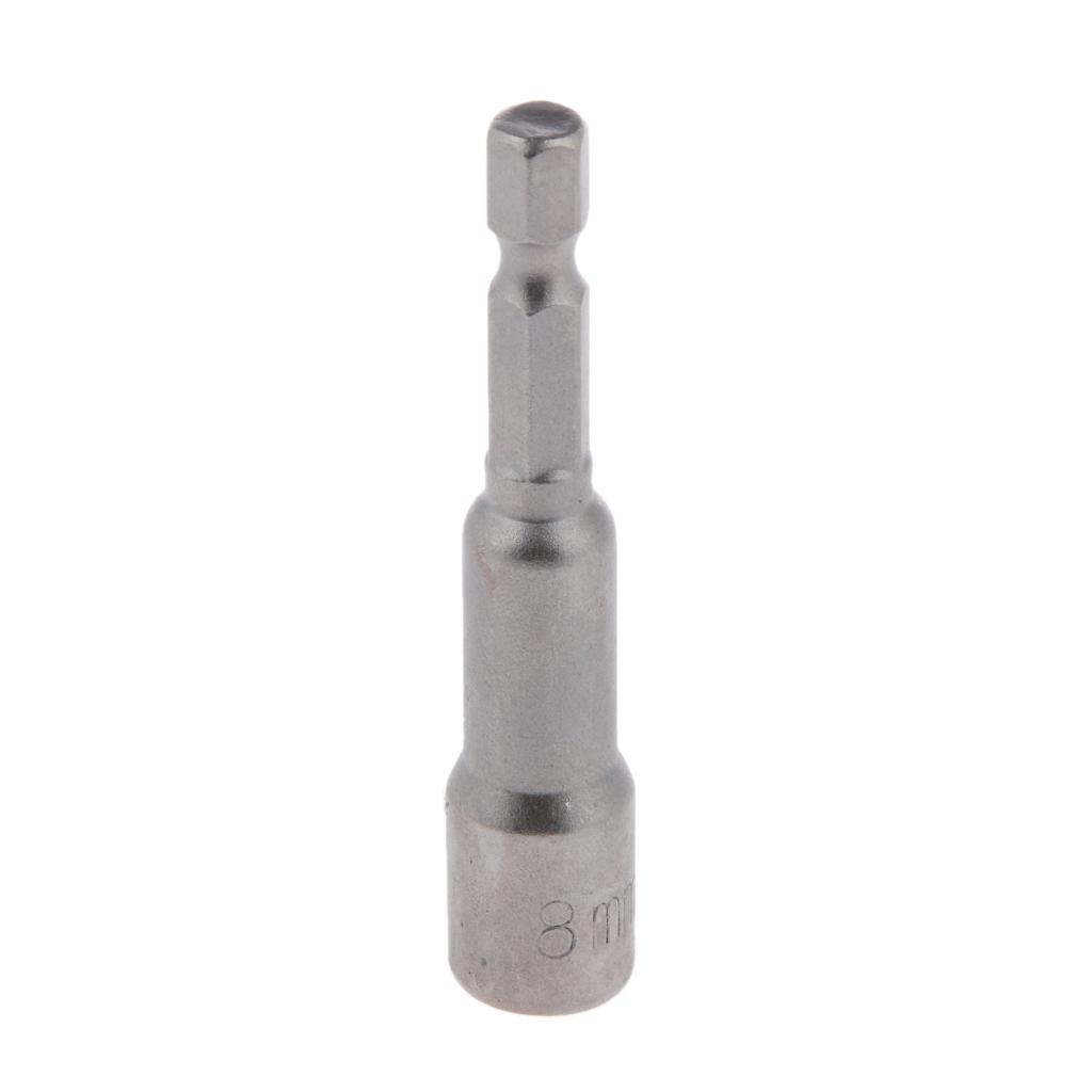 1/4" 8mm Drill Bit Socket Magnetic Nut Driver Set Adapter Hex Shank Tool