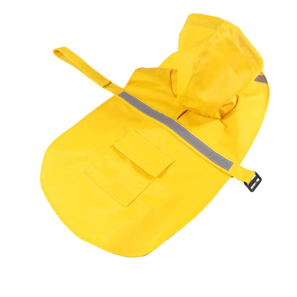 Reflective Dog Rain Coat Jacket Hoodie Rainwear Poncho Slicker XL Yellow