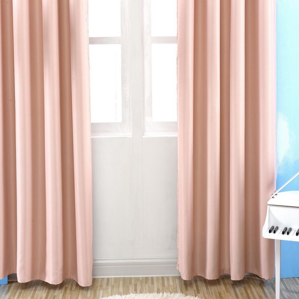 Solid Eyelet Top Cotton Window Shade Curtain Panel Blind  100*250cm Pink