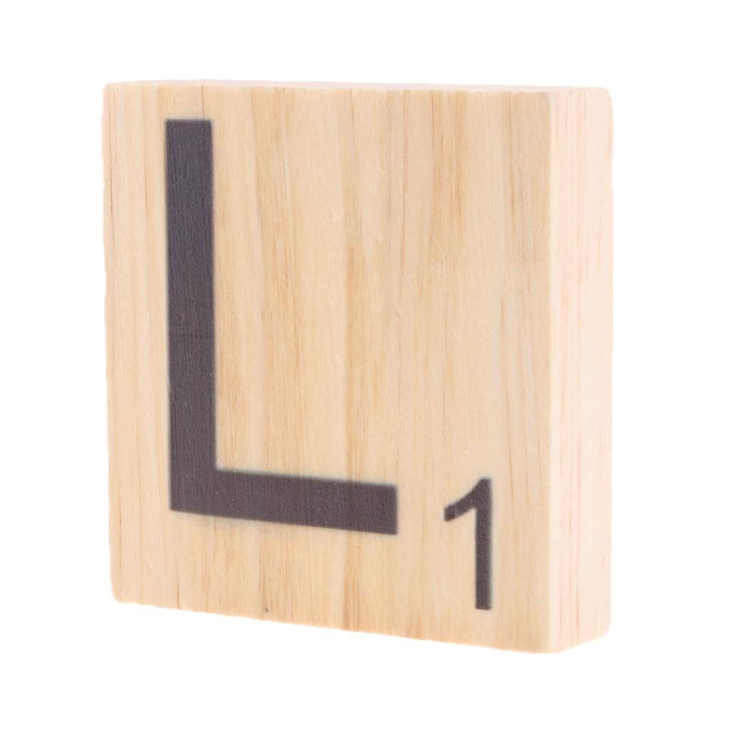 9cm Wooden Alphabet Puzzle Tiles Board Black Letters&Number For Crafts L1
