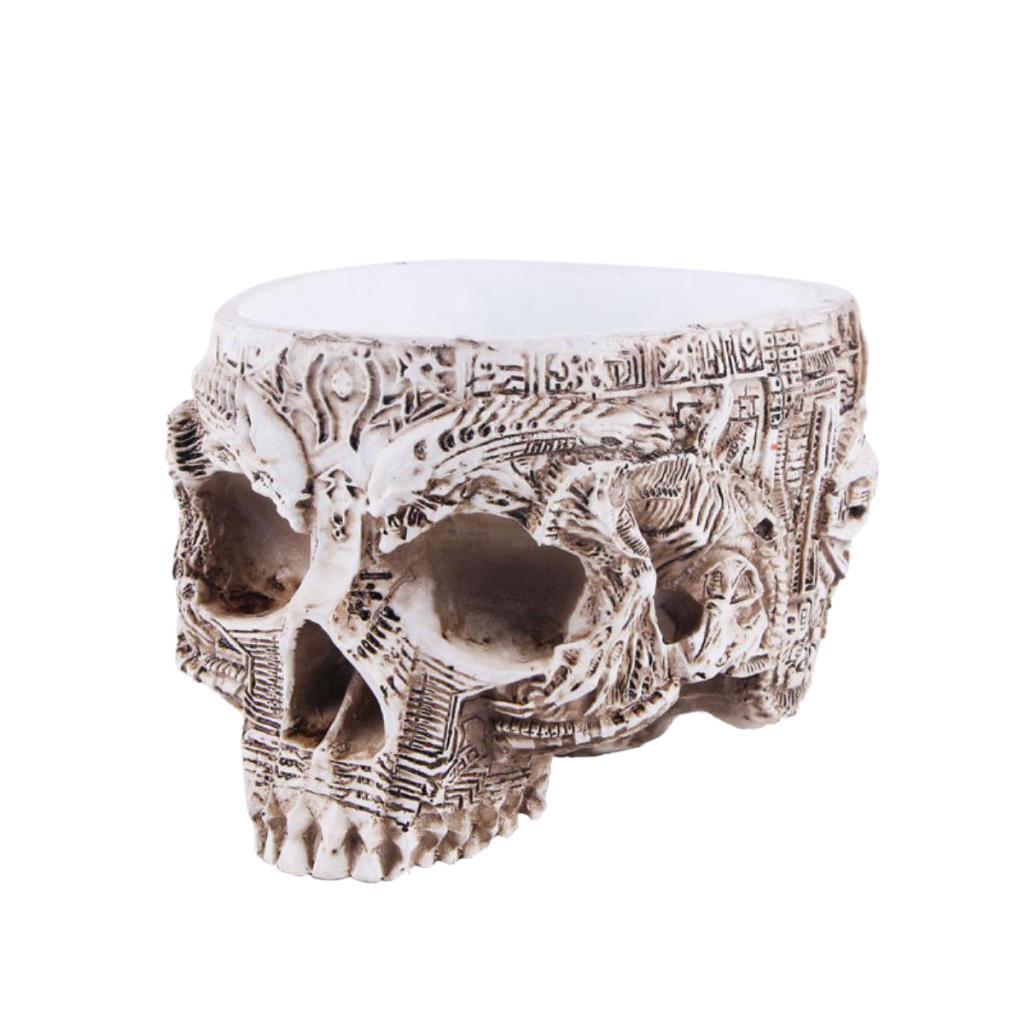 Environmentally Human Skull Planter Skeleton Container Flowerpot Resin White