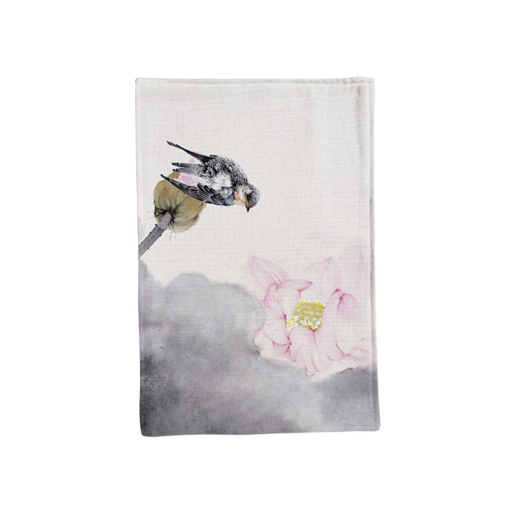 Chinese Ink Painting Birds Placemat Table Mats Dining Pad Linen #6