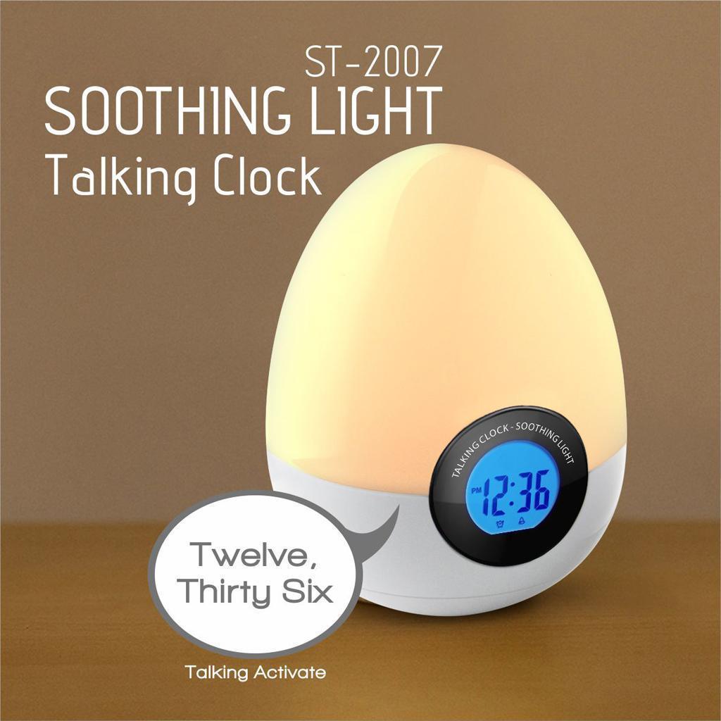 Multi-function Alarm Clock #2 White, Egg, USB & battery power