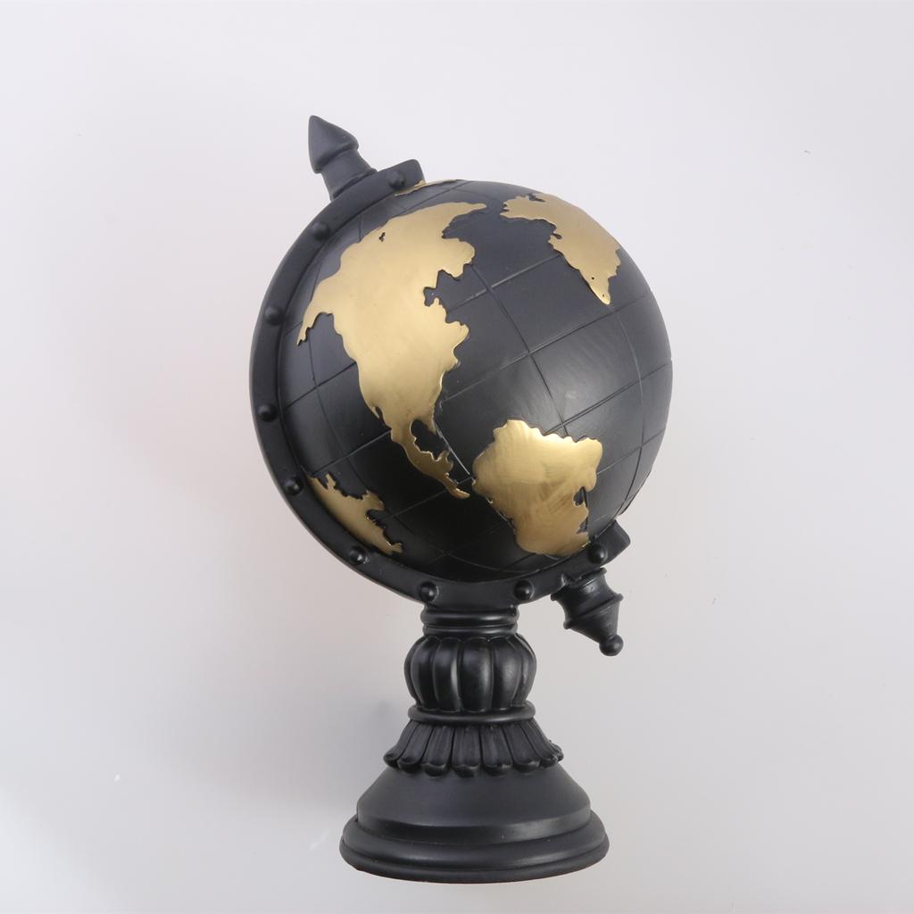 Vintage World Globe Map Earth Atlas Geography Home Office Desk Decor Black