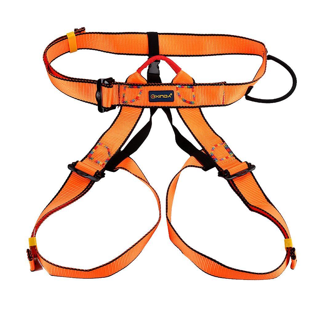 Outdoor Rock Climbing Mountaineering Rappelling Safety Belt Harness - orange