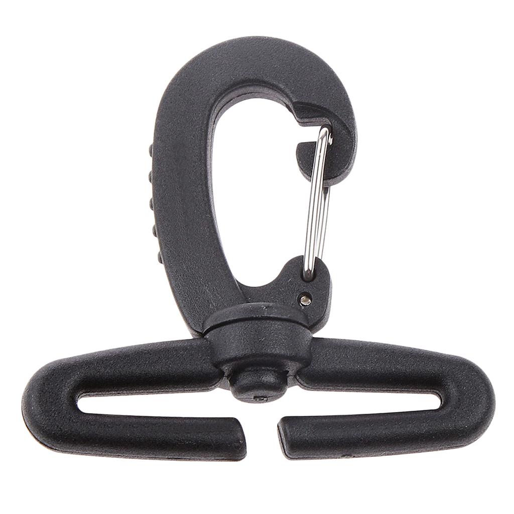 Black Nylon Swivel Snap Hook Clip Backpack Bag Webbing Buckle 50mm