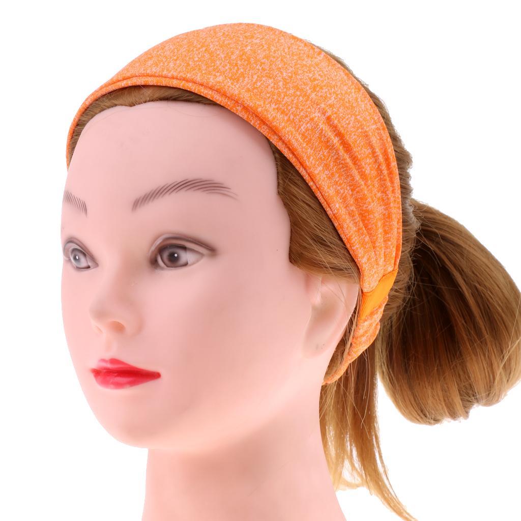 Women Sports Yoga Headband Wrap Gym Fitness Elastic Sweatband Orange