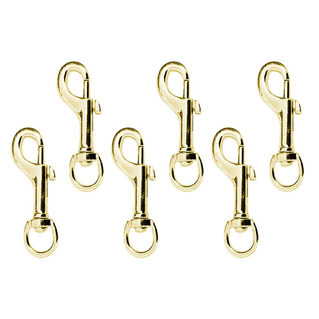 6 Piece 78mm Swivel Trigger Clip Snap Hook for Dog Lead Leather Craft Gold