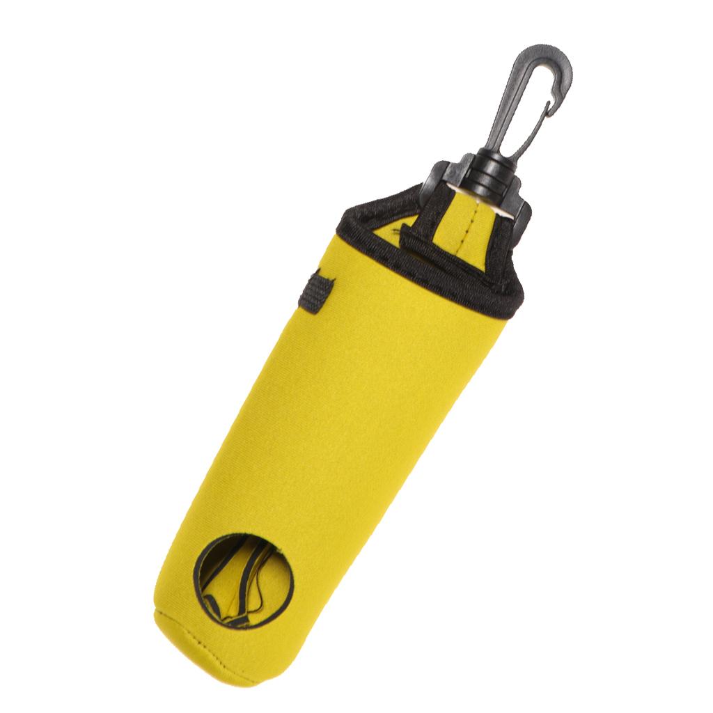 Small Golf Ball Bag Golf Tees Holder Pouch with Swivel Belt Clip Yellow