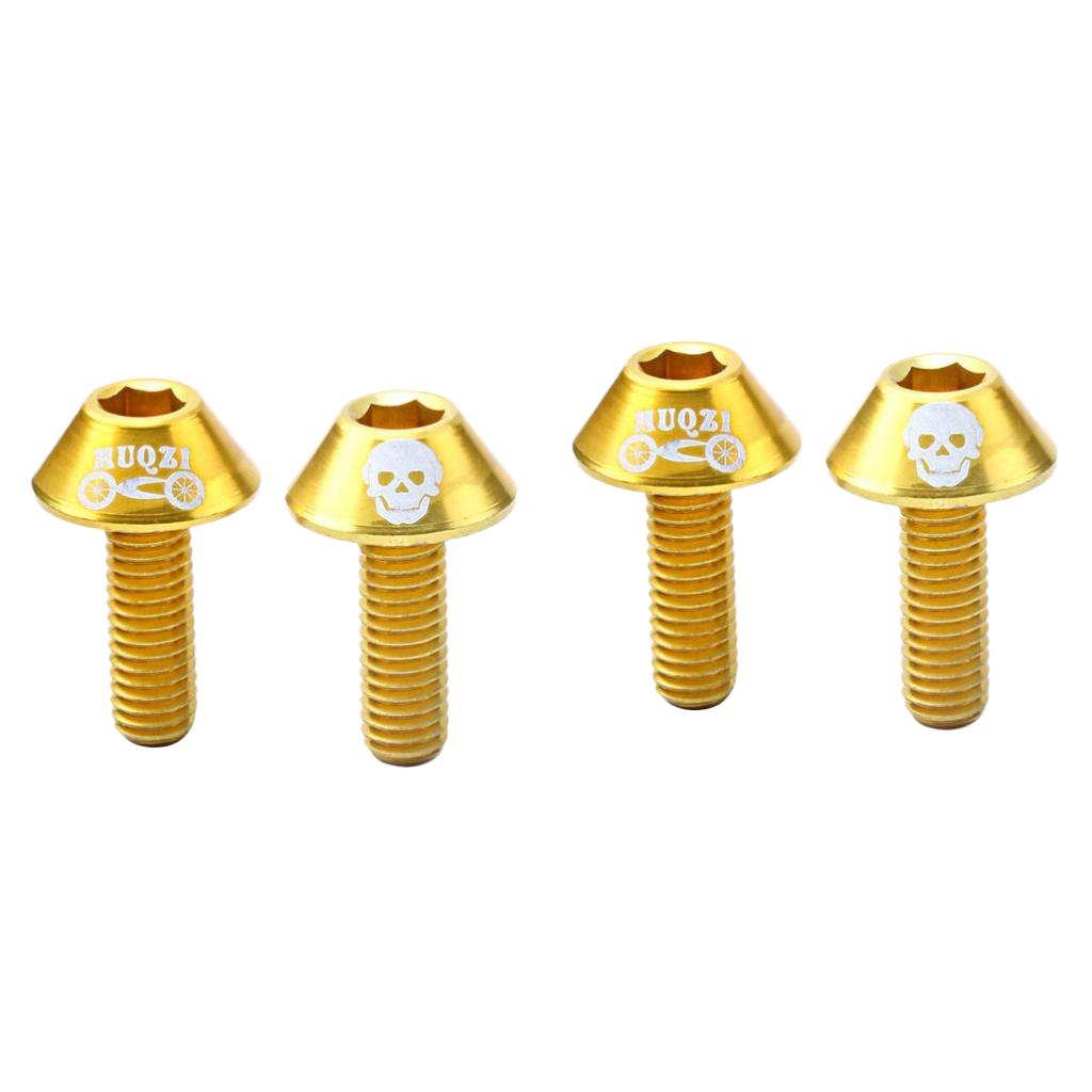 4x Lightweight Aluminium Alloy Bike Water Bottle Cage Bolts M6 Screws Gold