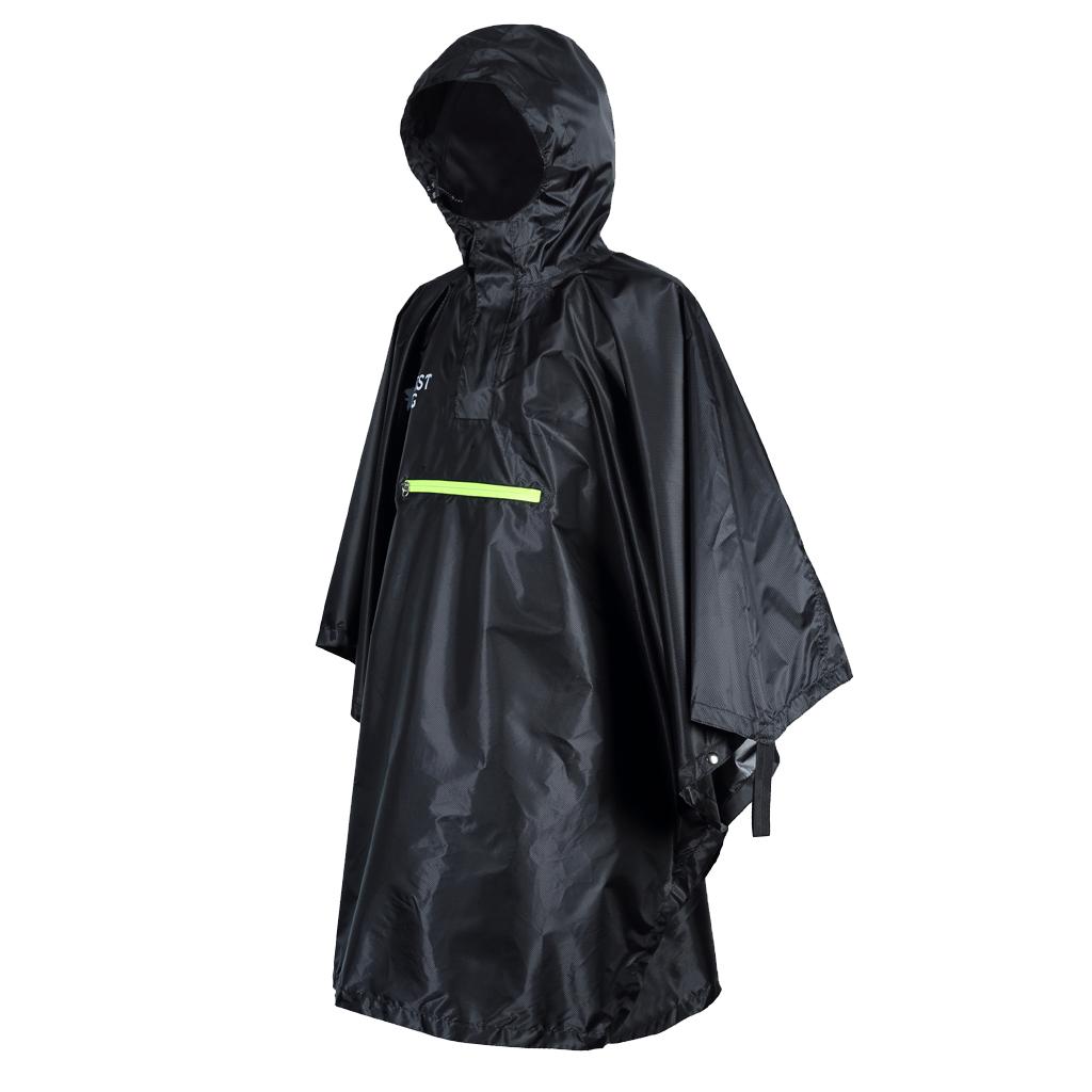 Waterproof Poncho Bike Cycling Bicycle Reflective Strips Raincoat  Black