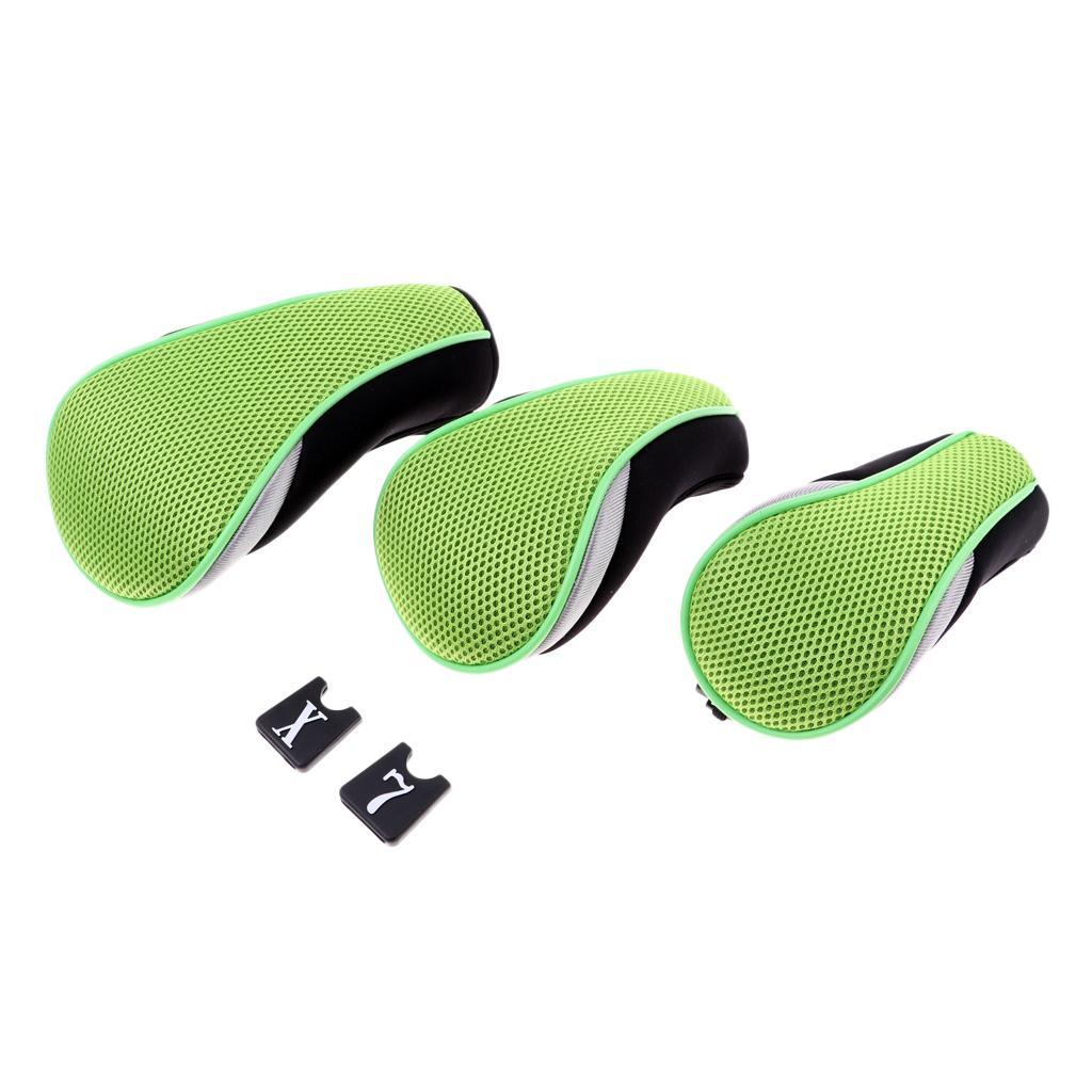 3Pcs Golf Wood Club Headcovers Driver Golfs Rescue Head Covers Protector