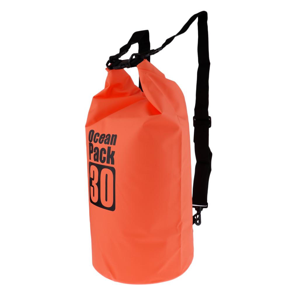 30L Waterproof Dry Bag Backpack for Canoe Boating Kayaking Floating Orange