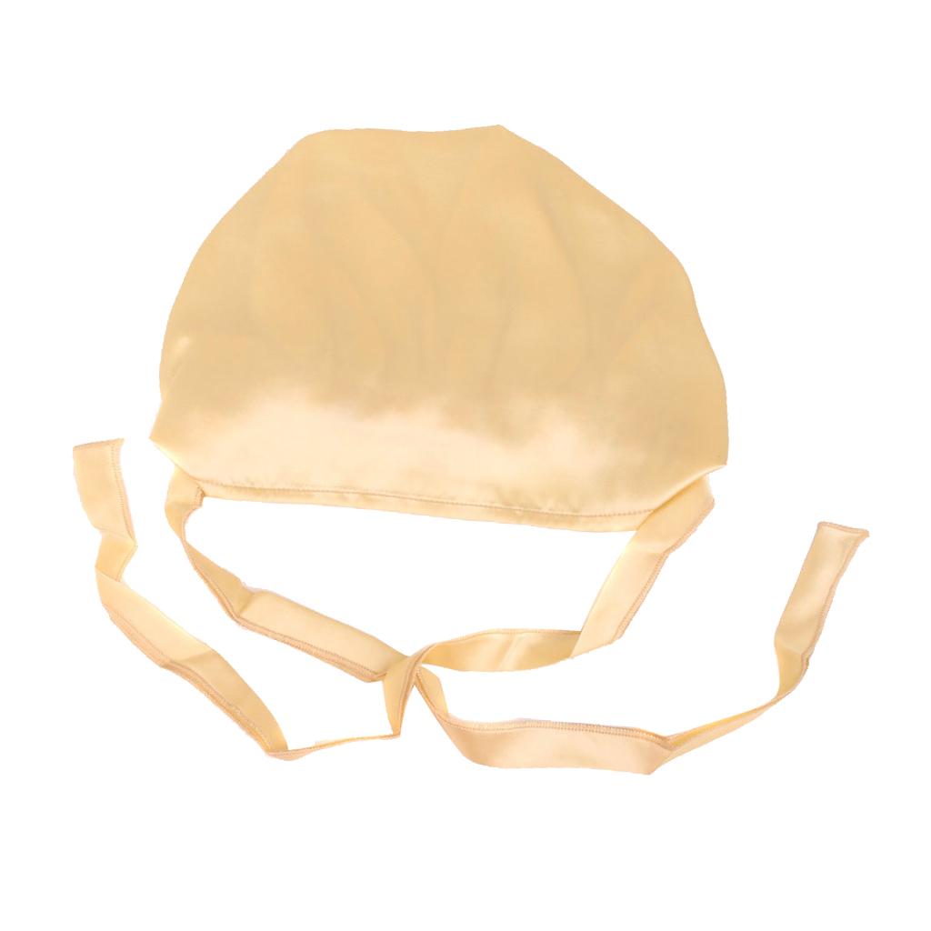 100% Silk Sleeping Cap Night Sleep Hat Bonnet Champagne