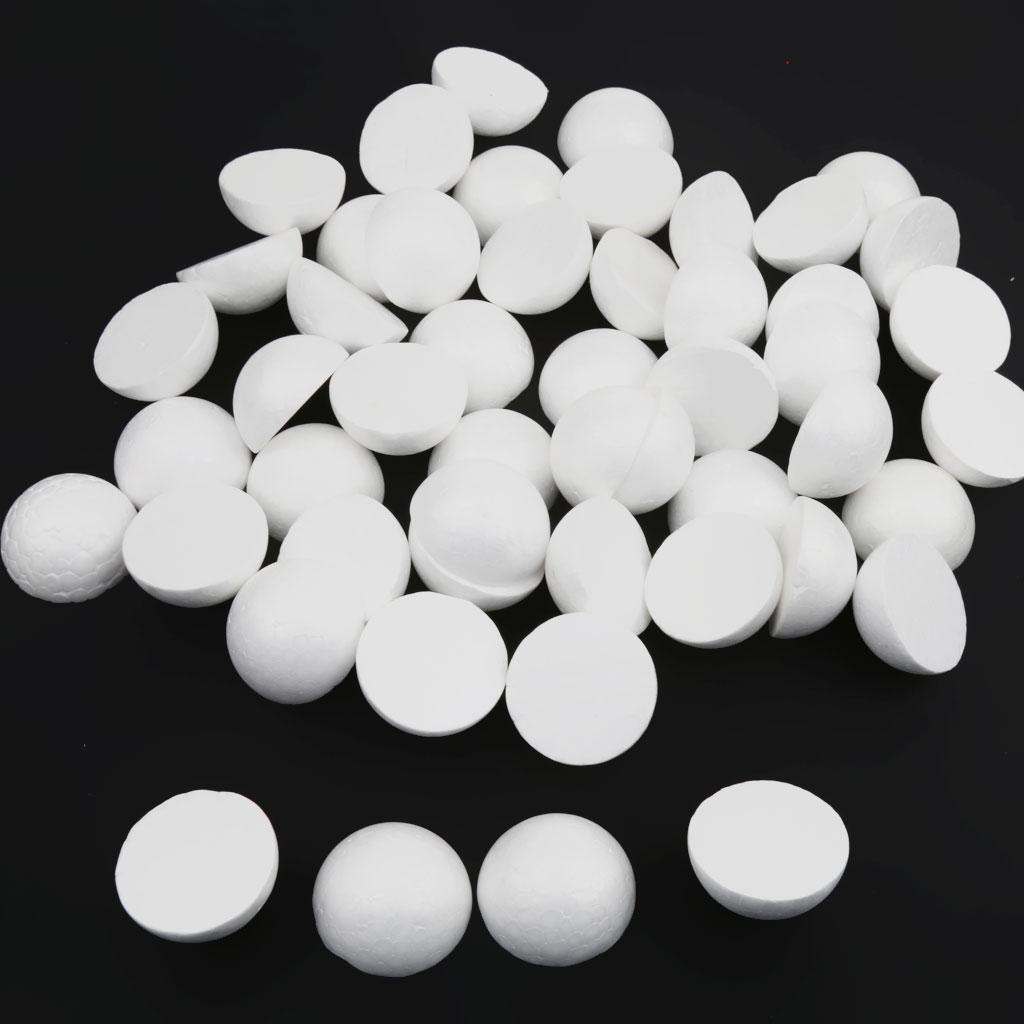 50pcs 5cm White Modelling Craft Polystyrene Foam Balls Hemispheres