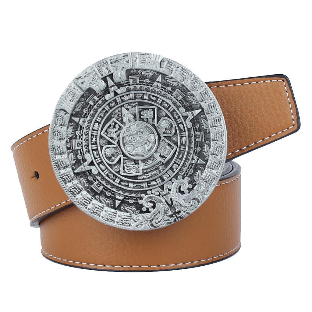 Cintura Con Fibbia In Stilo 3D Solare Maya Cowboy Occidentale Accessorio