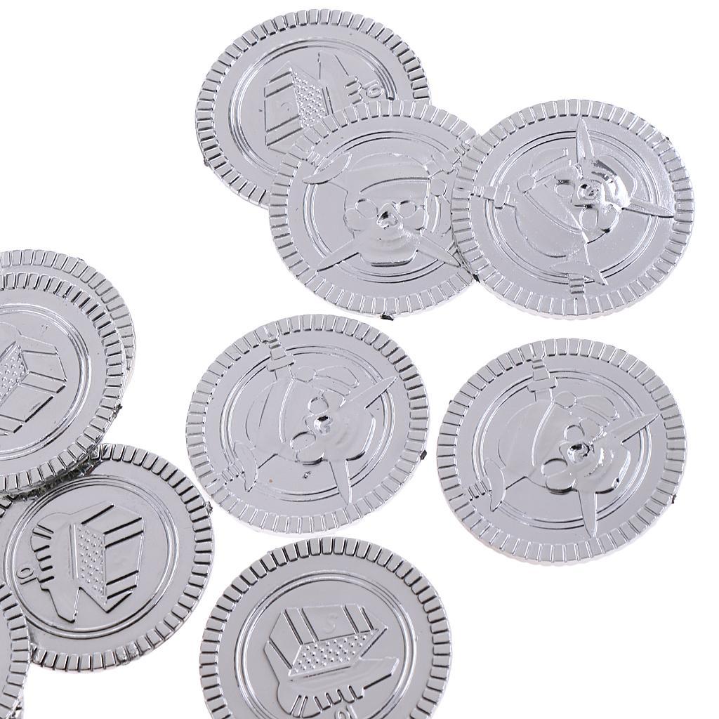 Plastic Treasure Coin  Silver Pirate Chest Pinata Money Play Coin for Kids