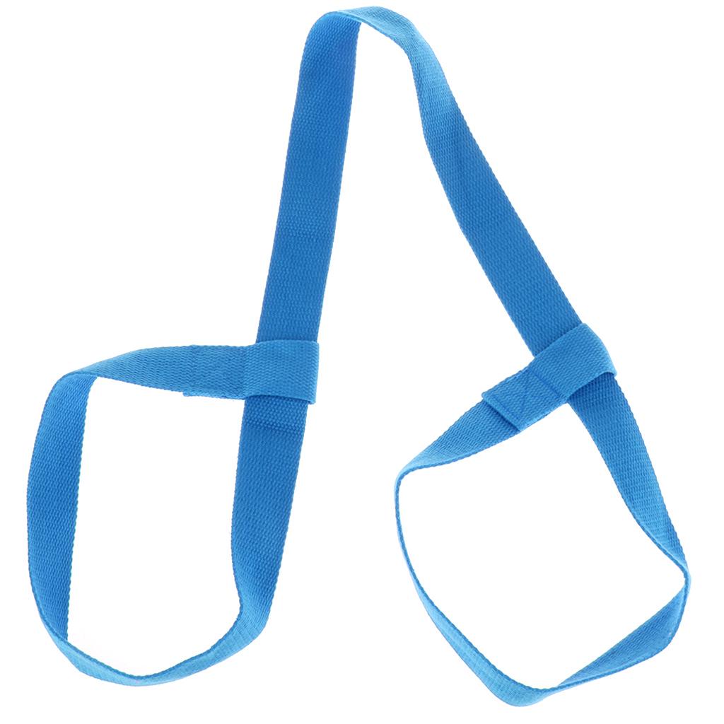Adjustable Yoga Mat Sling Strap Shoulder Carry Belt Stretch Band Blue