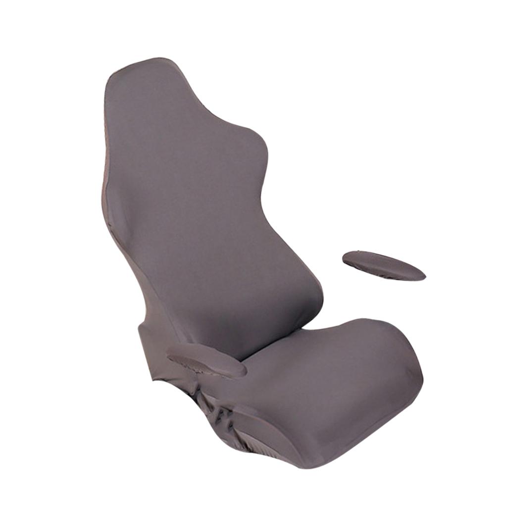 Swivel Armchair Cover Internet Cafe Office Seat Armrest Slipcover Gray