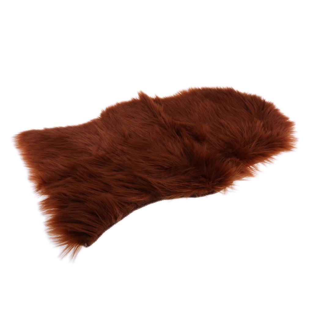 40x60cm Sheepskin Fluffy Skin Faux Fur Fake Rug Mat Rugs Brown