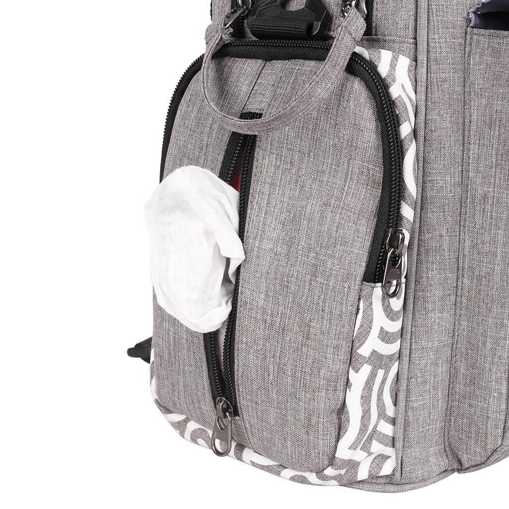 Baby Nappy Changing Bag Set Diaper Bags Mat Mummy Shoulder Handbag Grey