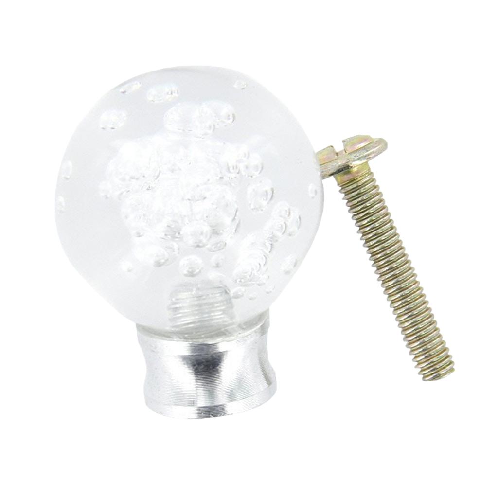 25mm Diameter Clear Ball w/ Bubble Door Cabinet Drawer Pull Knob Handle