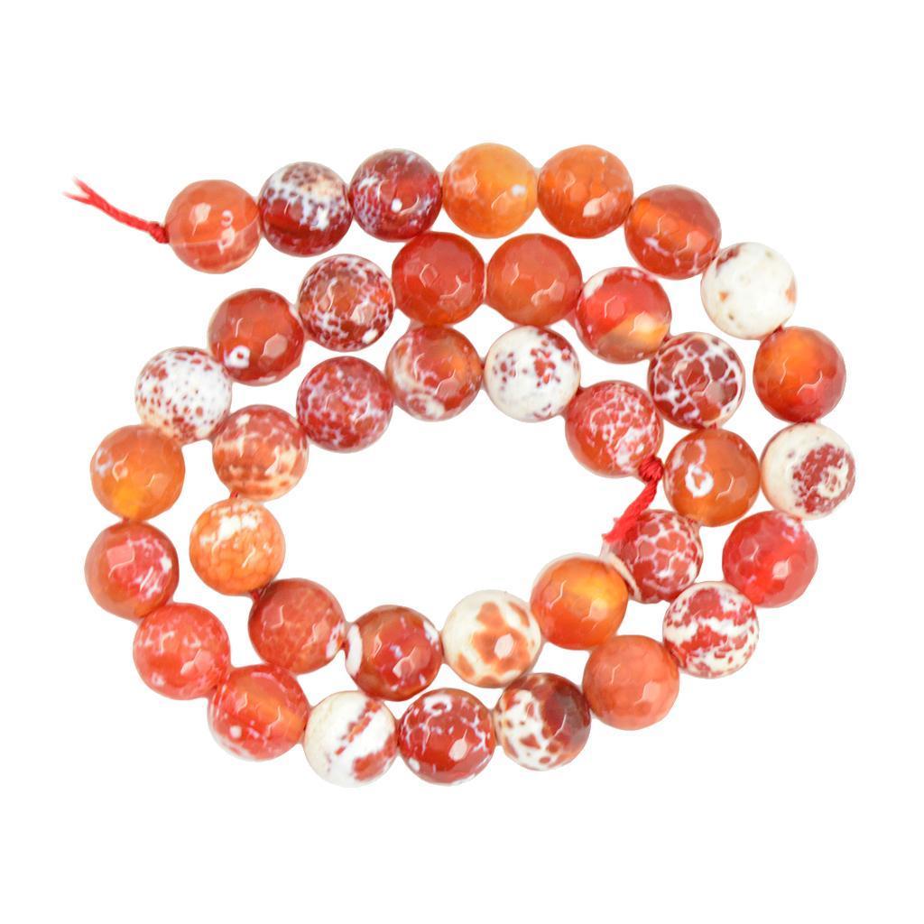10mm Crab Fire Agate Round Gemstone Loose Beads 15inch