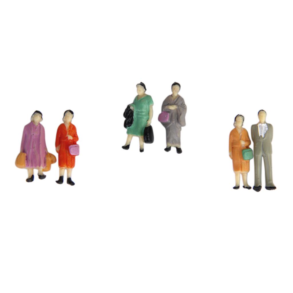 24pcs Painted Model Train Standing Posture People Figures Scale HO (1 to 87) P87-12