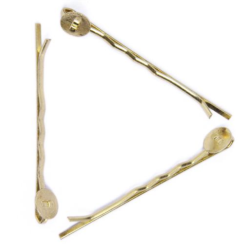 50pcs Golden Bobby Hair Pin with Glue Pad