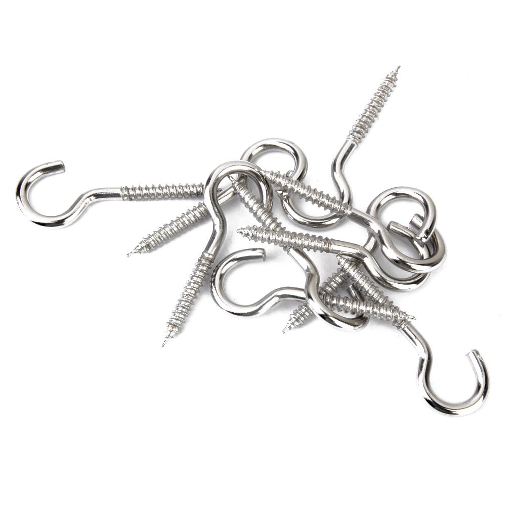 Screw Hook Eye 55 x 3.8mm 10pcs Silver  