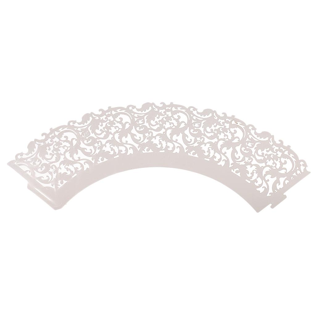 50x Filigree Vine Cupcake Wrapper Case Wedding Birthday Baby Shower Silver