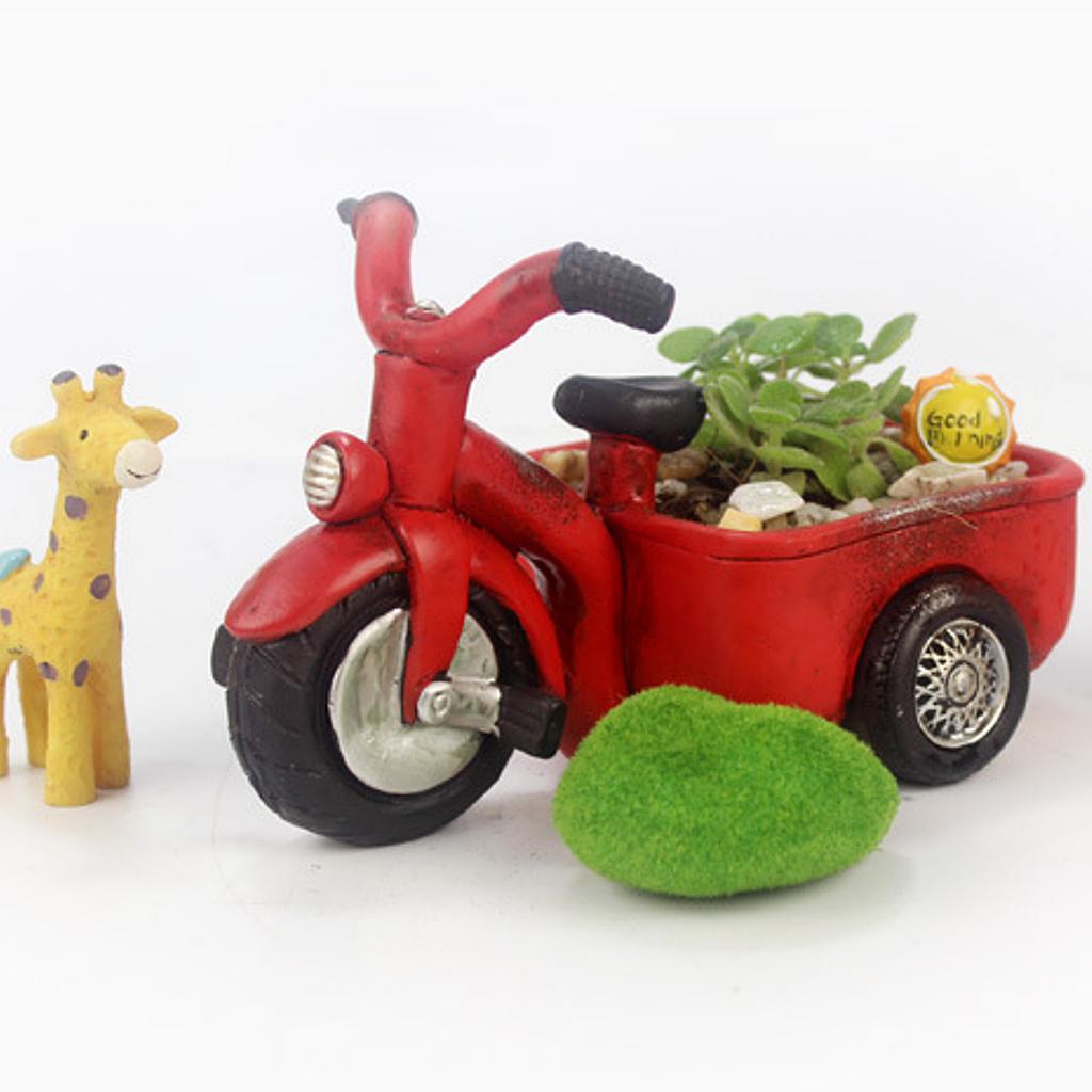 Retro TRICYCLE Resin Cacti Succulent Plant Flower Bed Home Garden Planter