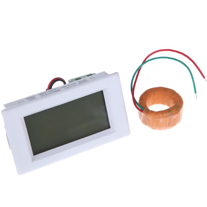 AC 80-300V 0-100.0A Digital LCD Ampere Voltage Meter Ammeter Voltmeter-White