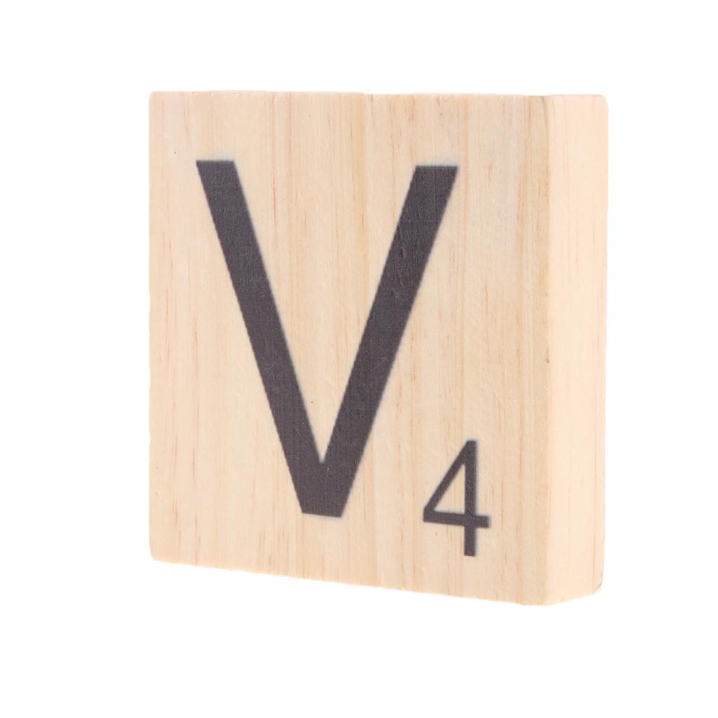 9cm Wooden Alphabet Puzzle Tiles Board Black Letters&Number For Crafts V4