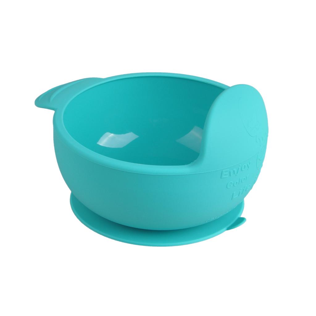 Baby Food Feeding Suction Bowl Slip-resistant Tableware Silicone Bowls Blue