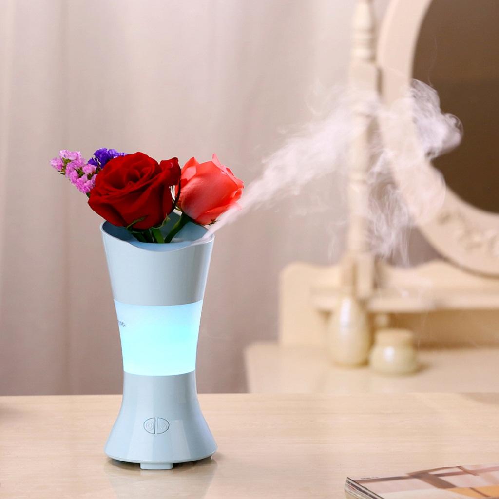 Creative LED Flower Fairy Aromatherapy Machine Essential Oil Humidifier Blue