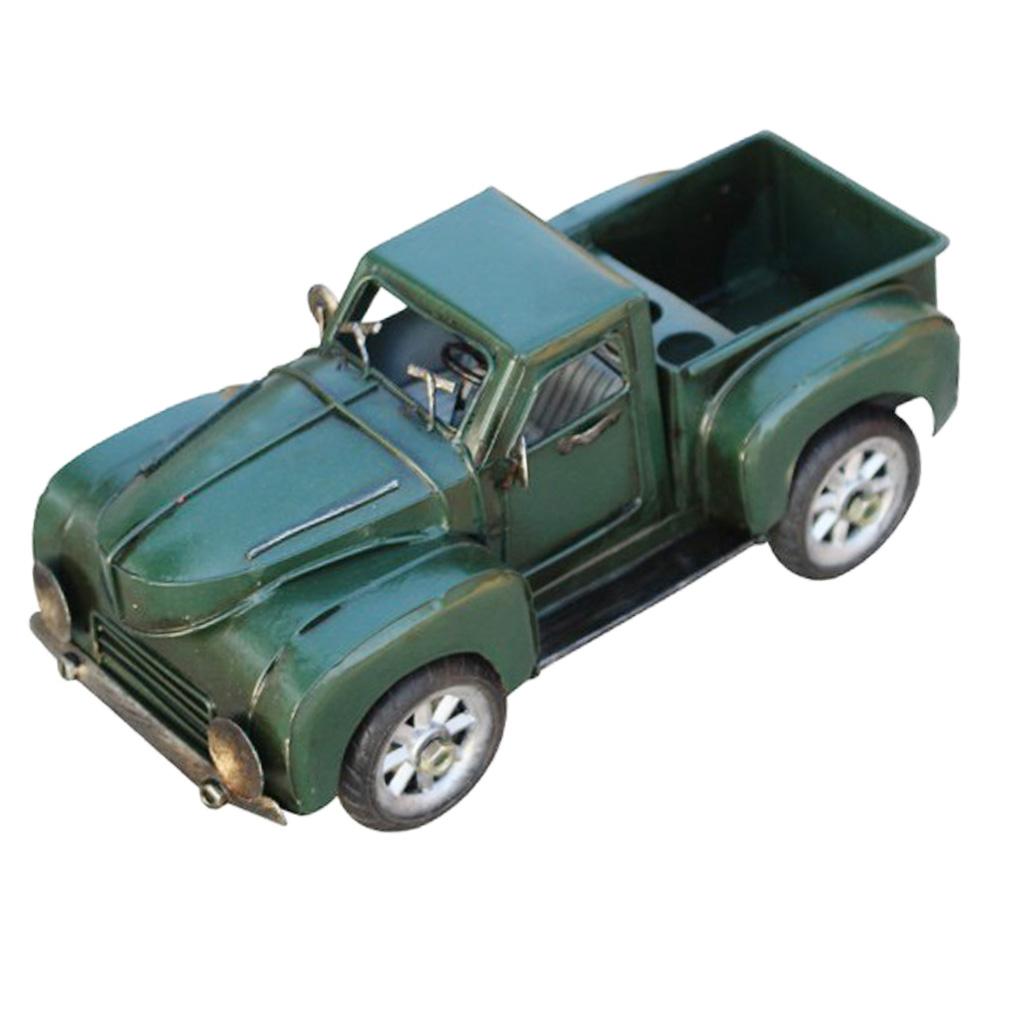Antiqued Car Model Collectible Ornament Hobby Toy Pick Up - Green