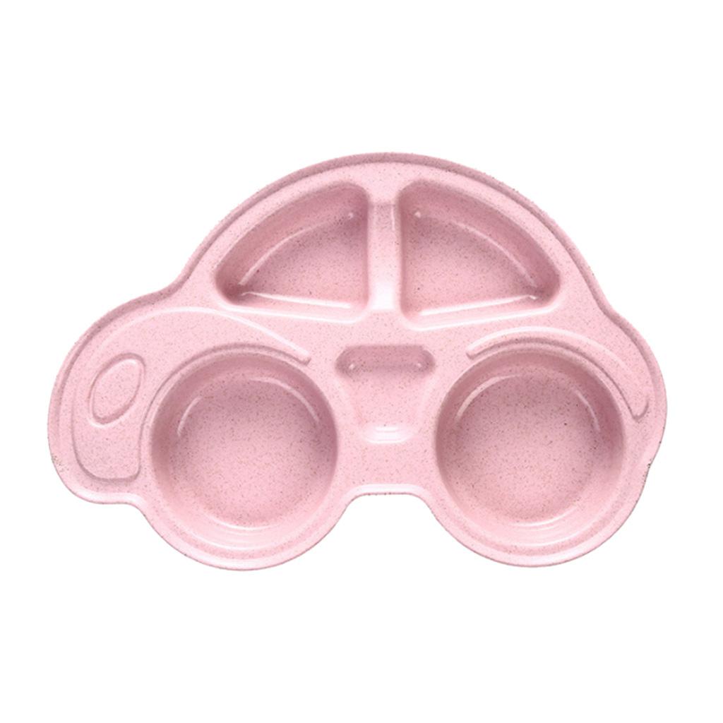 Cute Car Shaped Meal Tray Food Fruit Plate for Baby Toddler Children's Pink