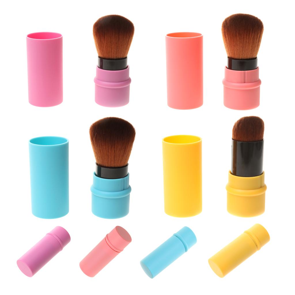 Travel Retractable Blush Brush Powder Shadow Brush Facial Makeup Red