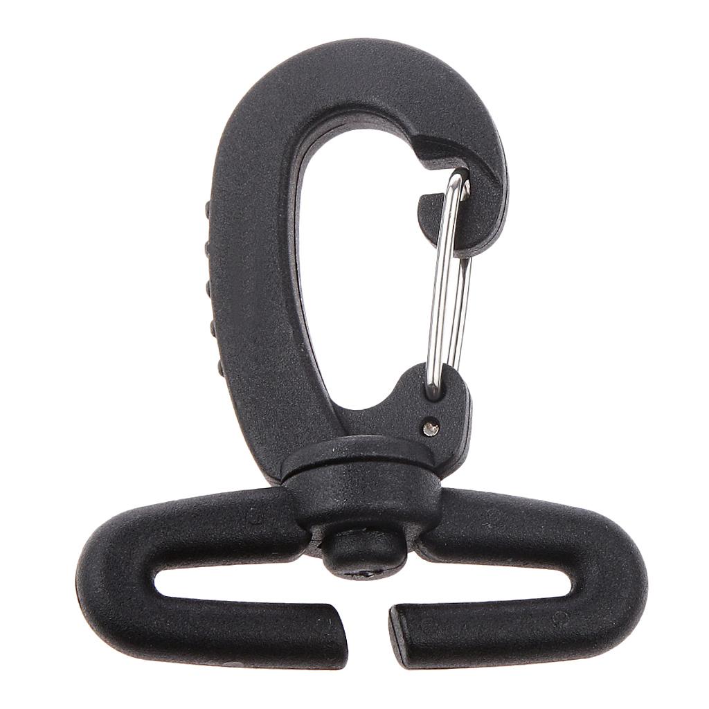 Black Nylon Swivel Snap Hook Clip Backpack Bag Webbing Buckle 40mm