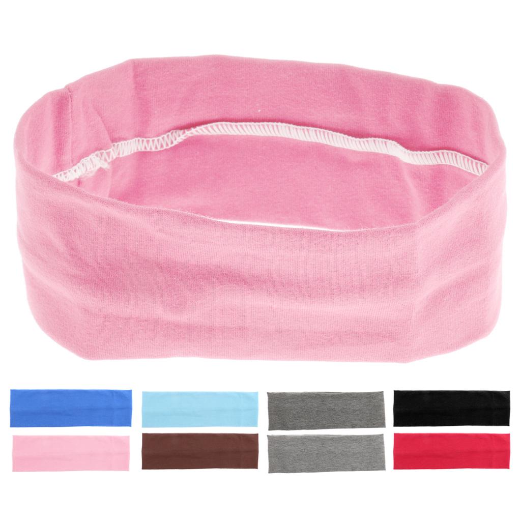 Sports Yoga Headband Sweatband Workout Stretch Headband Hair Band Pink