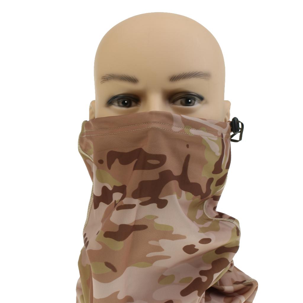 Outdoor Camo Face Mask Balaclava Hood Headscarf Neck Warmer Desert Camo