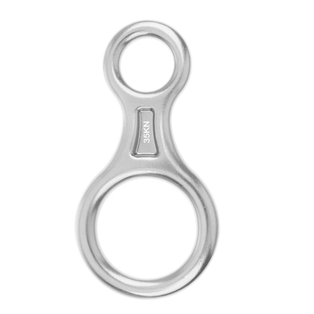 35KN Figure 8 Climbing Mountaineering Rappelling Ring Belay Device Silver