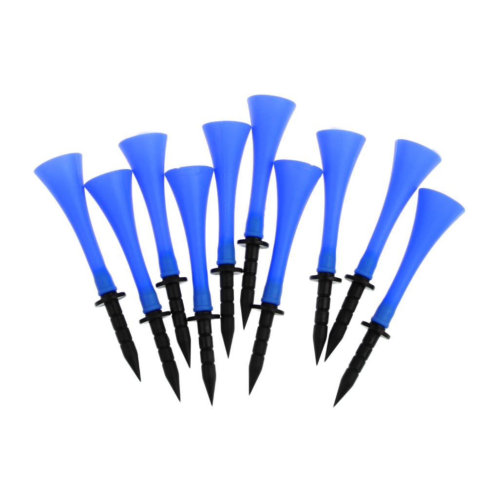  10 Pieces 83mm Height Rubber Golf Tees Golfer Training Royalblue