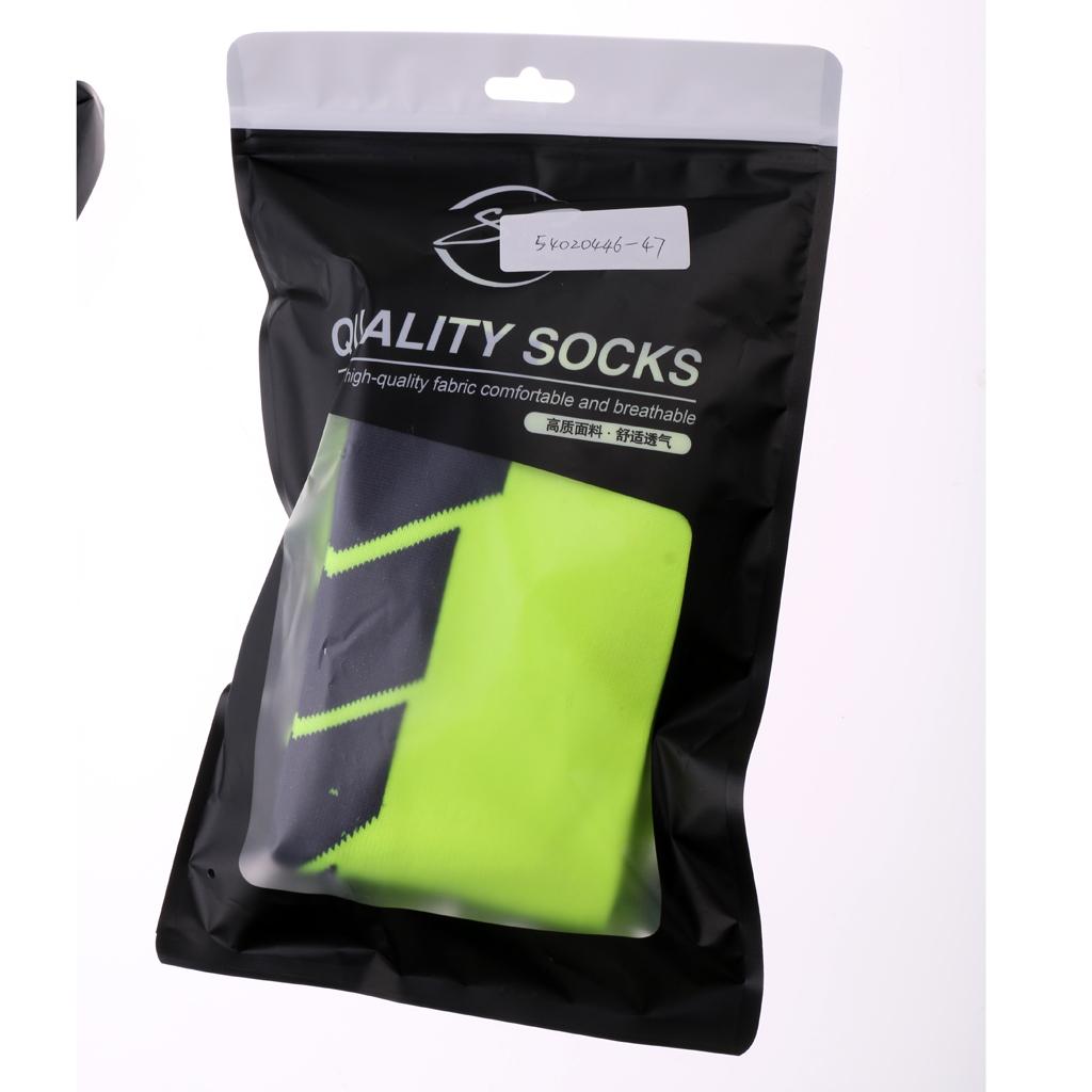 Men Women Teens Sweat Absorb Soccer Football Long Socks Fluorescent Yellow L