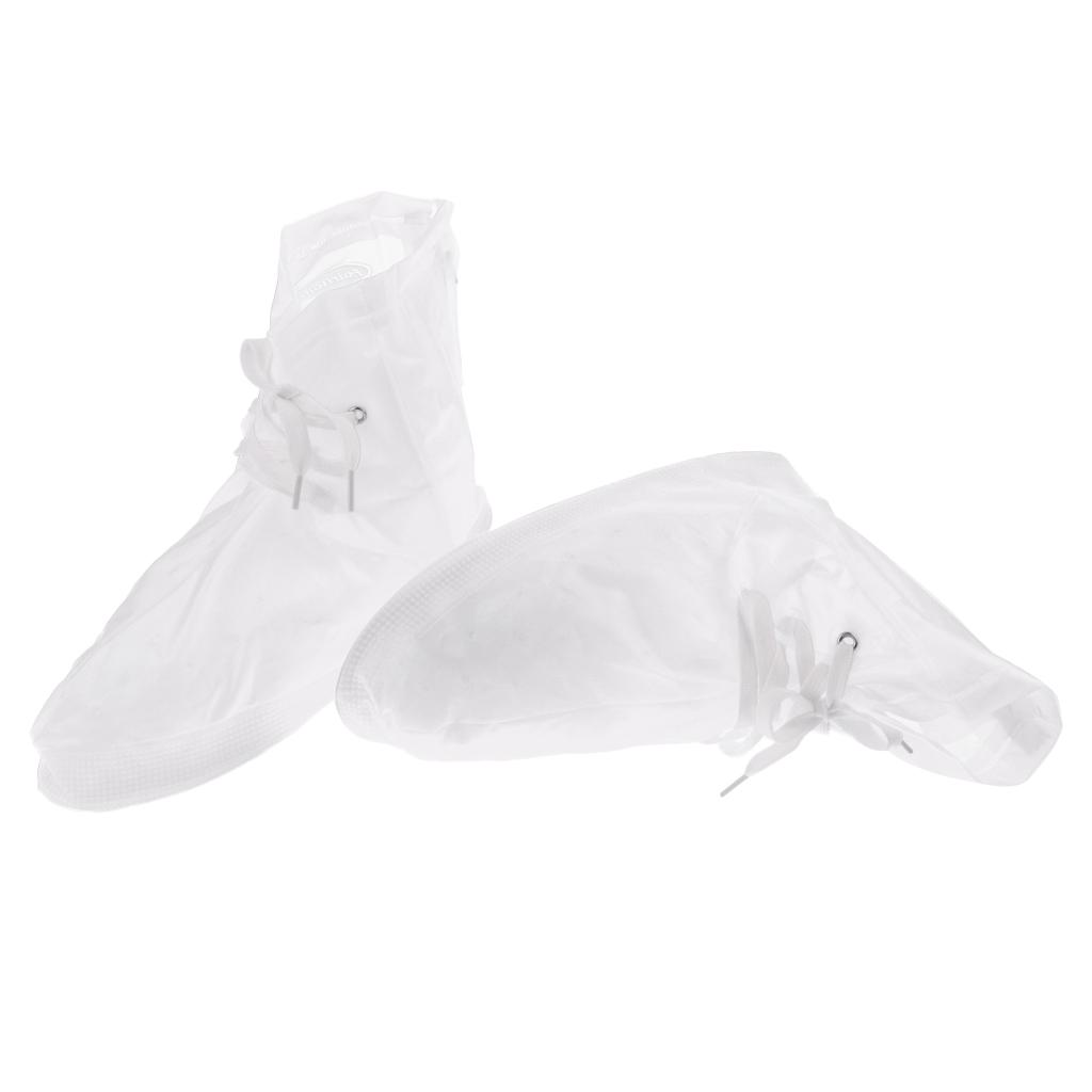 Waterproof Non Slip Shoe Covers Rain Snow Sneaker Boot Overshoes L White